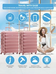 Flight Knight Large Pink Check-In Hold Luggage Hardcase Travel Suitcases Set Of 2 - Image 2 of 8