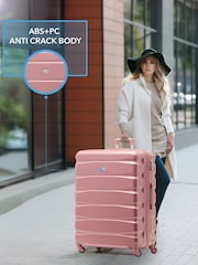 Flight Knight Large Pink Check-In Hold Luggage Hardcase Travel Suitcases Set Of 2 - Image 4 of 8