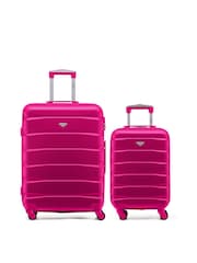Flight Knight Medium & Small Pink Check-In & Carry-On Hardcase Travel Suitcase Set Of 2 - Imagen 1 de 8