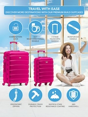 Flight Knight Medium & Small Pink Check-In & Carry-On Hardcase Travel Suitcase Set Of 2 - Imagen 2 de 8