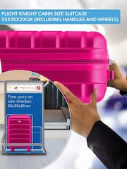 Flight Knight Medium & Small Pink Check-In & Carry-On Hardcase Travel Suitcase Set Of 2 - Imagen 4 de 8