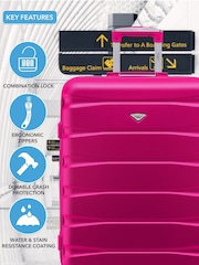 Flight Knight Medium & Small Pink Check-In & Carry-On Hardcase Travel Suitcase Set Of 2 - Imagen 6 de 8