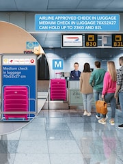Flight Knight Medium & Small Pink Check-In & Carry-On Hardcase Travel Suitcase Set Of 2 - Imagen 8 de 8