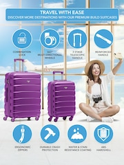 Flight Knight Medium & Small Purple Check-In & Carry-On Hardcase Travel Suitcase Set Of 2 - Image 2 of 8