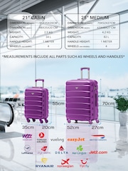 Flight Knight Medium & Small Purple Check-In & Carry-On Hardcase Travel Suitcase Set Of 2 - Image 3 of 8