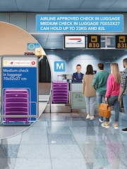 Flight Knight Medium & Small Purple Check-In & Carry-On Hardcase Travel Suitcase Set Of 2 - Image 7 of 8