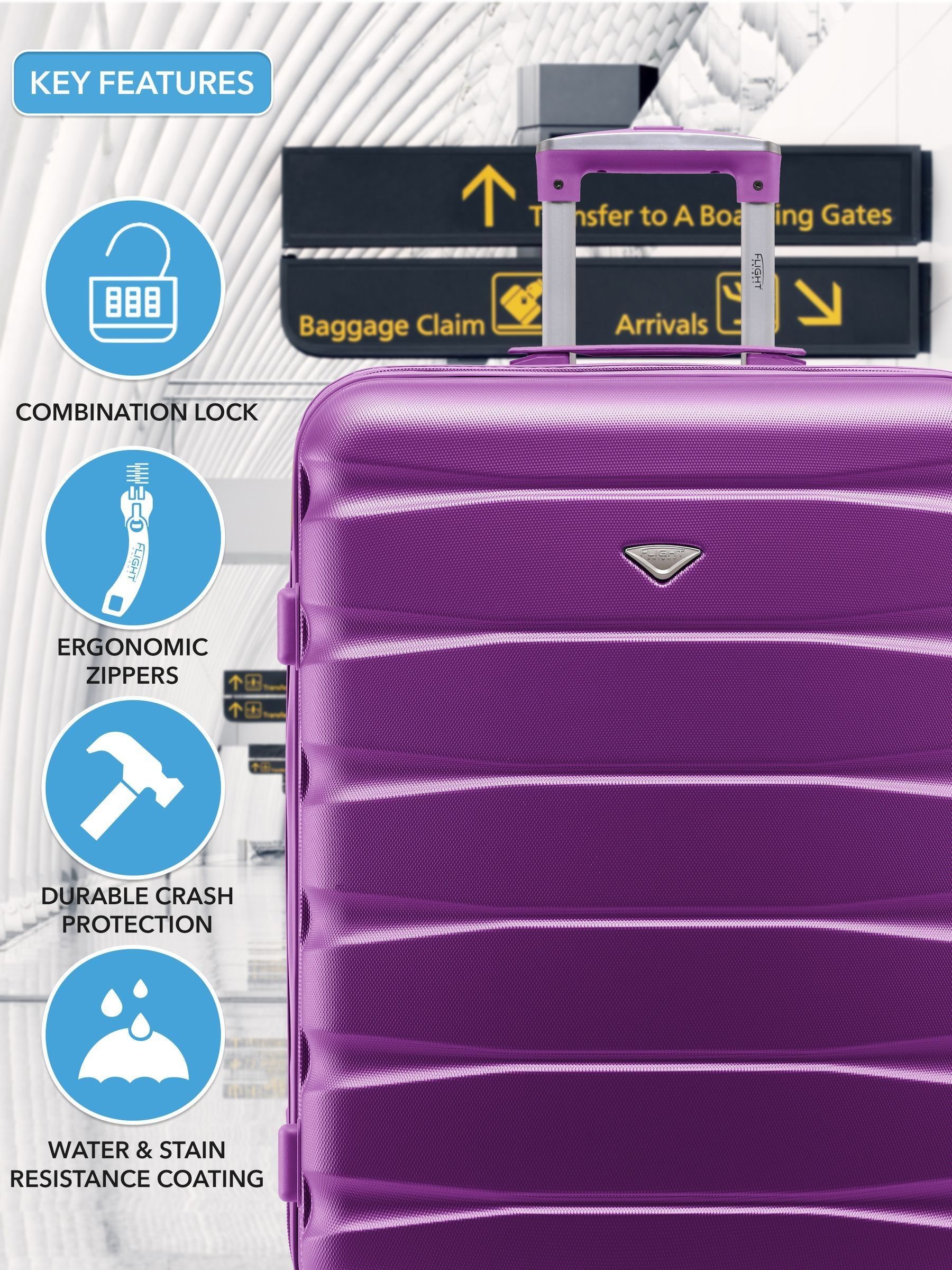 Buy Flight Knight Medium & Small Purple Check-In & Carry-On