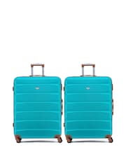 Flight Knight Large Blue Check-In Hold Luggage Hardcase Travel Suitcases Set Of 2 - Image 1 of 8