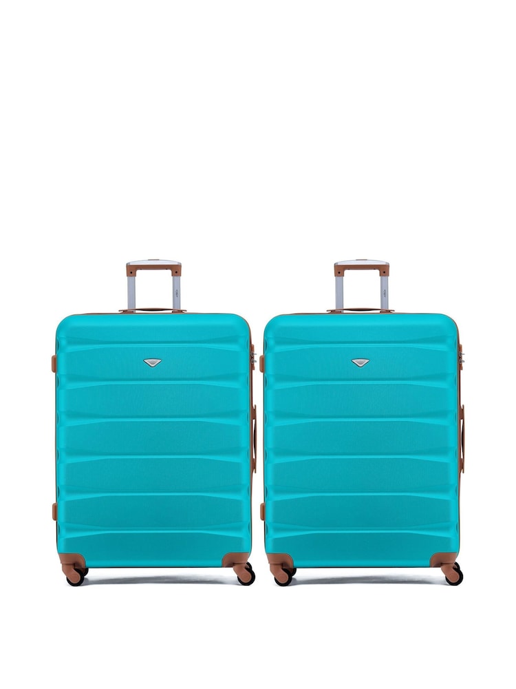 Flight Knight Large Blue Check-In Hold Luggage Hardcase Travel Suitcases Set Of 2 - Image 1 of 8