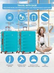 Flight Knight Large Blue Check-In Hold Luggage Hardcase Travel Suitcases Set Of 2 - Image 2 of 8