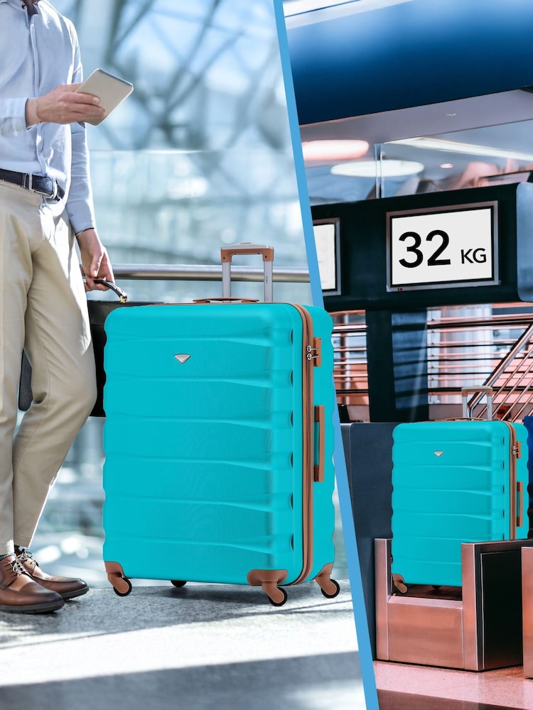 Flight Knight Large Blue Check-In Hold Luggage Hardcase Travel Suitcases Set Of 2 - Image 8 of 8