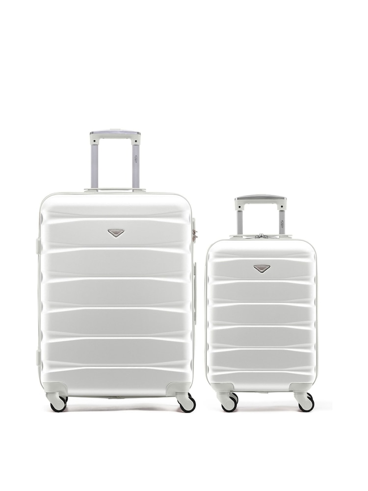 Flight Knight Medium Check-In & Small Carry-On Hardcase Travel White Suitcase Set Of 2 - Image 1 of 8