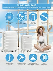Flight Knight Medium Check-In & Small Carry-On Hardcase Travel White Suitcase Set Of 2 - Image 2 of 8