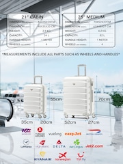 Flight Knight Medium Check-In & Small Carry-On Hardcase Travel White Suitcase Set Of 2 - Image 3 of 8