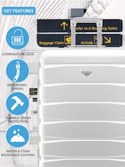 Flight Knight Medium Check-In & Small Carry-On Hardcase Travel White Suitcase Set Of 2 - Image 6 of 8