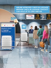 Flight Knight Medium Check-In & Small Carry-On Hardcase Travel White Suitcase Set Of 2 - Image 8 of 8