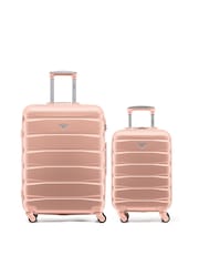 Flight Knight Medium & Small Pink Check-In & Carry-On Hardcase Travel Suitcases Set Of 2 - Image 1 of 8