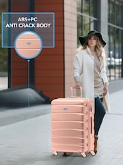 Flight Knight Medium & Small Pink Check-In & Carry-On Hardcase Travel Suitcases Set Of 2 - Image 5 of 8