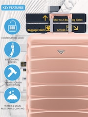 Flight Knight Medium & Small Pink Check-In & Carry-On Hardcase Travel Suitcases Set Of 2 - Image 6 of 8