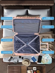 Flight Knight Medium & Small Pink Check-In & Carry-On Hardcase Travel Suitcases Set Of 2 - Image 7 of 8