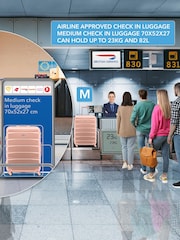 Flight Knight Medium & Small Pink Check-In & Carry-On Hardcase Travel Suitcases Set Of 2 - Image 8 of 8