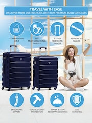 Flight Knight Medium & Large Blue Check-In Hold Luggage Hardcase Travel Suitcases Set Of 2 - Image 2 of 8