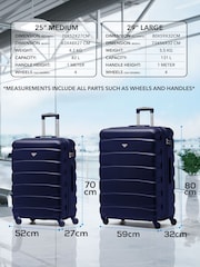 Flight Knight Medium & Large Blue Check-In Hold Luggage Hardcase Travel Suitcases Set Of 2 - Image 3 of 8