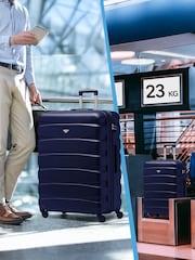Flight Knight Medium & Large Blue Check-In Hold Luggage Hardcase Travel Suitcases Set Of 2 - Image 8 of 8