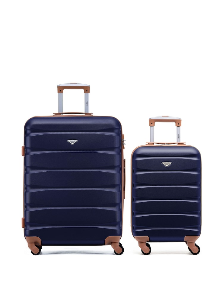 Flight Knight Blue Medium Check-In & Small Carry-On Hardcase Travel Suitcase Set Of 2 - Image 1 of 8