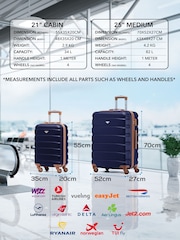 Flight Knight Blue Medium Check-In & Small Carry-On Hardcase Travel Suitcase Set Of 2 - Image 2 of 8