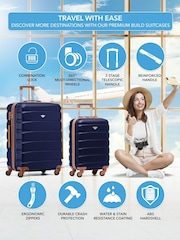 Flight Knight Blue Medium Check-In & Small Carry-On Hardcase Travel Suitcase Set Of 2 - Image 5 of 8