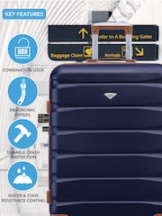 Flight Knight Blue Medium Check-In & Small Carry-On Hardcase Travel Suitcase Set Of 2 - Image 6 of 8