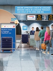 Flight Knight Blue Medium Check-In & Small Carry-On Hardcase Travel Suitcase Set Of 2 - Image 7 of 8