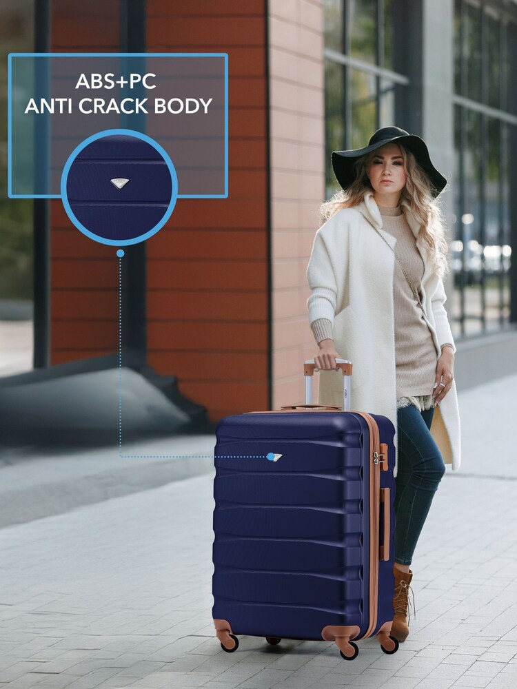Flight Knight Blue Medium Check-In & Small Carry-On Hardcase Travel Suitcase Set Of 2 - Image 8 of 8