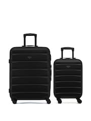 Flight Knight Medium Check-In & Small Carry-On Hardcase Travel Black Suitcase Set Of 2 - Image 1 of 8