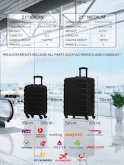 Flight Knight Medium Check-In & Small Carry-On Hardcase Travel Black Suitcase Set Of 2 - Image 3 of 8