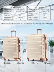 Flight Knight Medium & Large Cream Check-In Hold Luggage Hardcase Travel Suitcases Set Of 2 - Image 3 of 8