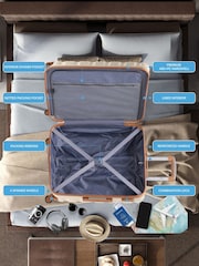 Flight Knight Medium & Large Cream Check-In Hold Luggage Hardcase Travel Suitcases Set Of 2 - Image 7 of 8