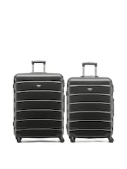 Flight Knight Medium & Large Grey Check-In Hold Luggage Hardcase Travel Suitcases Set Of 2 - Imagen 1 de 8