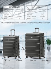 Flight Knight Medium & Large Grey Check-In Hold Luggage Hardcase Travel Suitcases Set Of 2 - Imagen 3 de 8