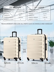 Flight Knight Medium & Large Cream Check-In Hold Luggage Hardcase Travel Suitcases Set Of 2 - Image 3 of 8