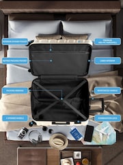 Flight Knight Medium & Large Cream Check-In Hold Luggage Hardcase Travel Suitcases Set Of 2 - Image 6 of 8