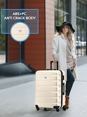 Flight Knight Medium & Large Cream Check-In Hold Luggage Hardcase Travel Suitcases Set Of 2 - Image 7 of 8