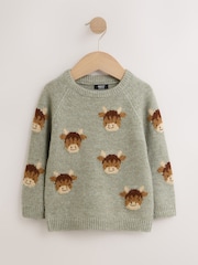 Bruin Hamish - Gebreide trui met ronde hals (3 mnd - 7 jr) - Afbeelding 4 van 7