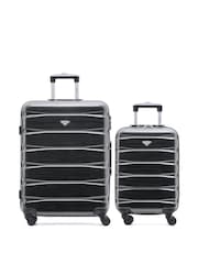 Flight Knight Medium & Small Grey Check-In & Carry-On Hardcase Travel Suitcases Set Of 2 - Image 1 of 8