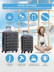 Flight Knight Medium & Small Grey Check-In & Carry-On Hardcase Travel Suitcases Set Of 2 - Image 2 of 8