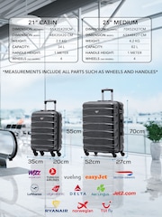 Flight Knight Medium & Small Grey Check-In & Carry-On Hardcase Travel Suitcases Set Of 2 - Image 3 of 8