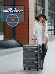 Flight Knight Medium & Small Grey Check-In & Carry-On Hardcase Travel Suitcases Set Of 2 - Image 5 of 8