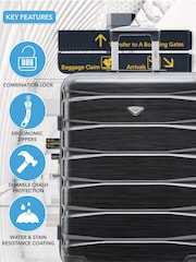 Flight Knight Medium & Small Grey Check-In & Carry-On Hardcase Travel Suitcases Set Of 2 - Image 6 of 8