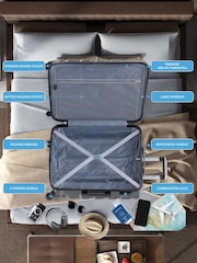 Flight Knight Medium & Small Grey Check-In & Carry-On Hardcase Travel Suitcases Set Of 2 - Image 7 of 8